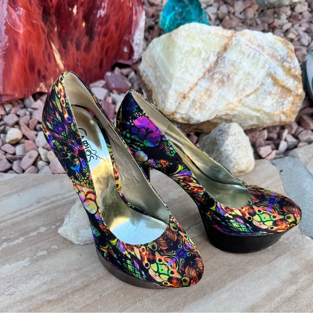 Carlos by Carlos Santana “Destiny” Multicolor Platform Heels